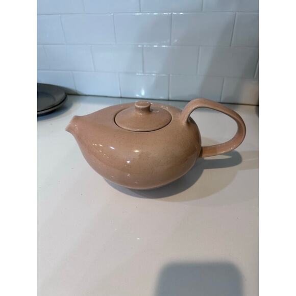Vintage Russel Wright Pink Oneida Speckled Midcentury Pottery Teapot - Picture 6 of 8